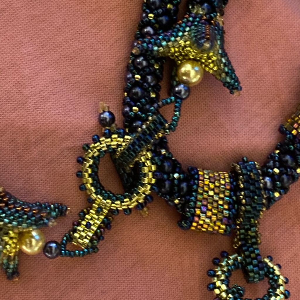 Hand Made Beaded Necklace. Swarovski Pearls